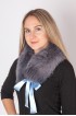 Blue fox fur collar-neck warmer